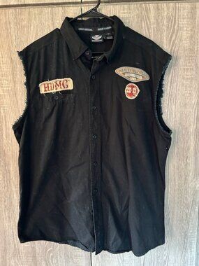 Harley-Davidson Frayed Sleeve Shirt